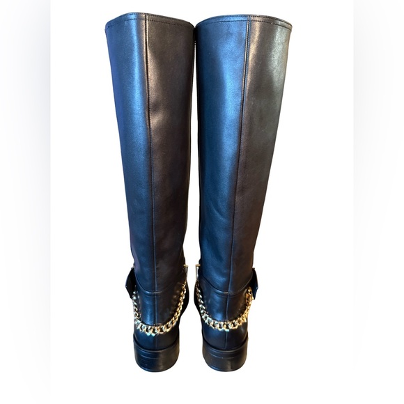Aqua Riley NWT Sz 8.5M Elegant Black Leather Knee-High Boots (SH141) - Picture 9 of 14